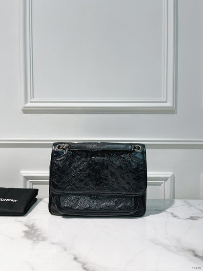 YSL NIKI MEDIUM, Black/Silver