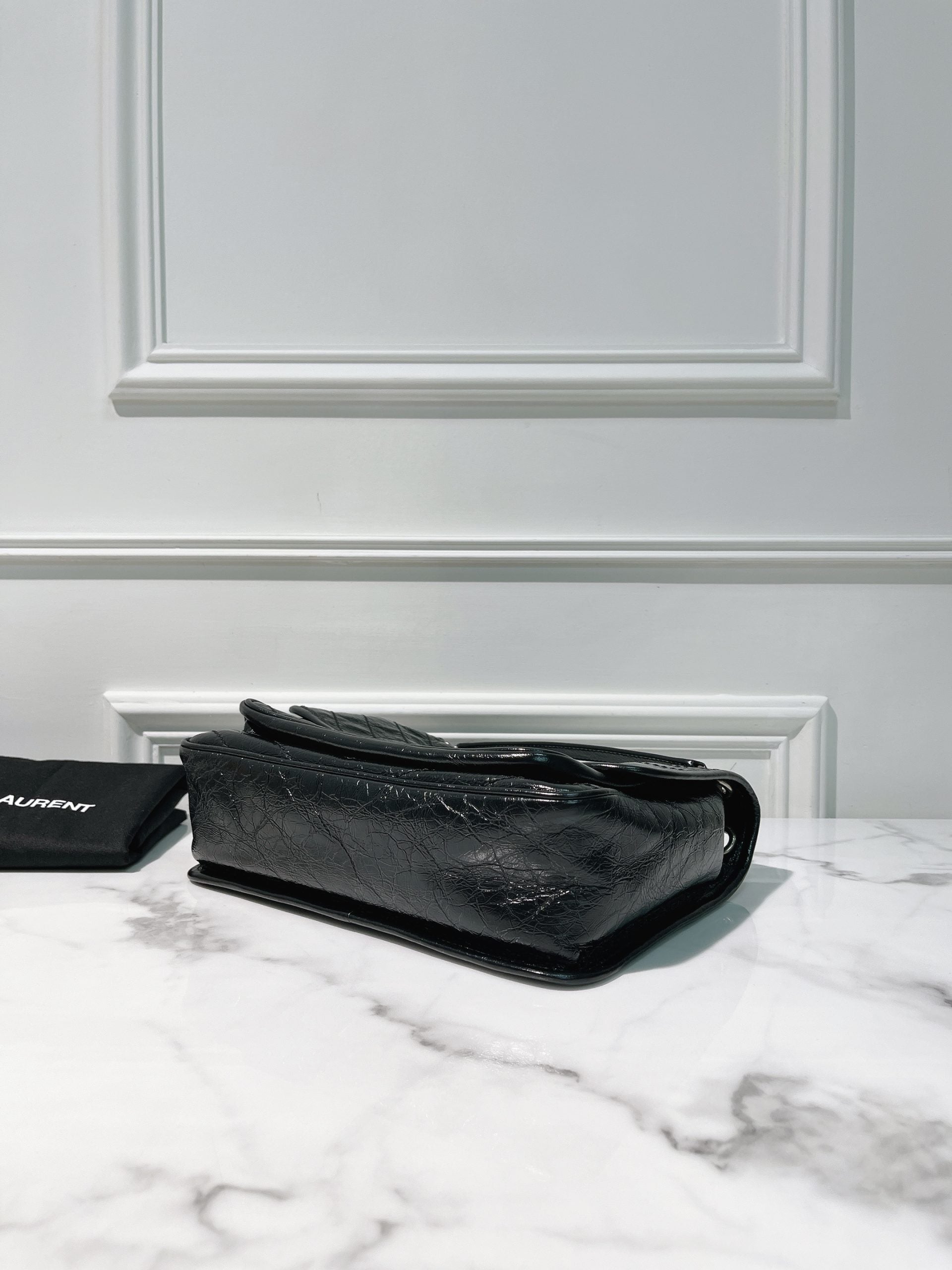 YSL NIKI MEDIUM, Black/Silver