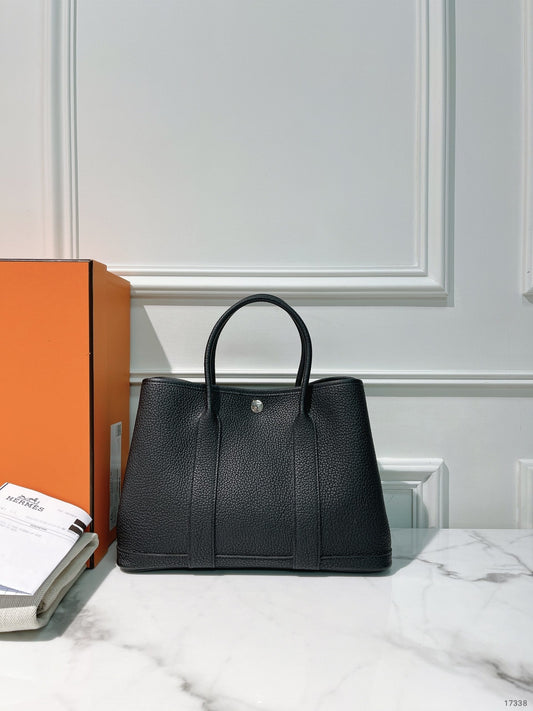 HERMES GARDEN PARTY 30, Noir/Silver