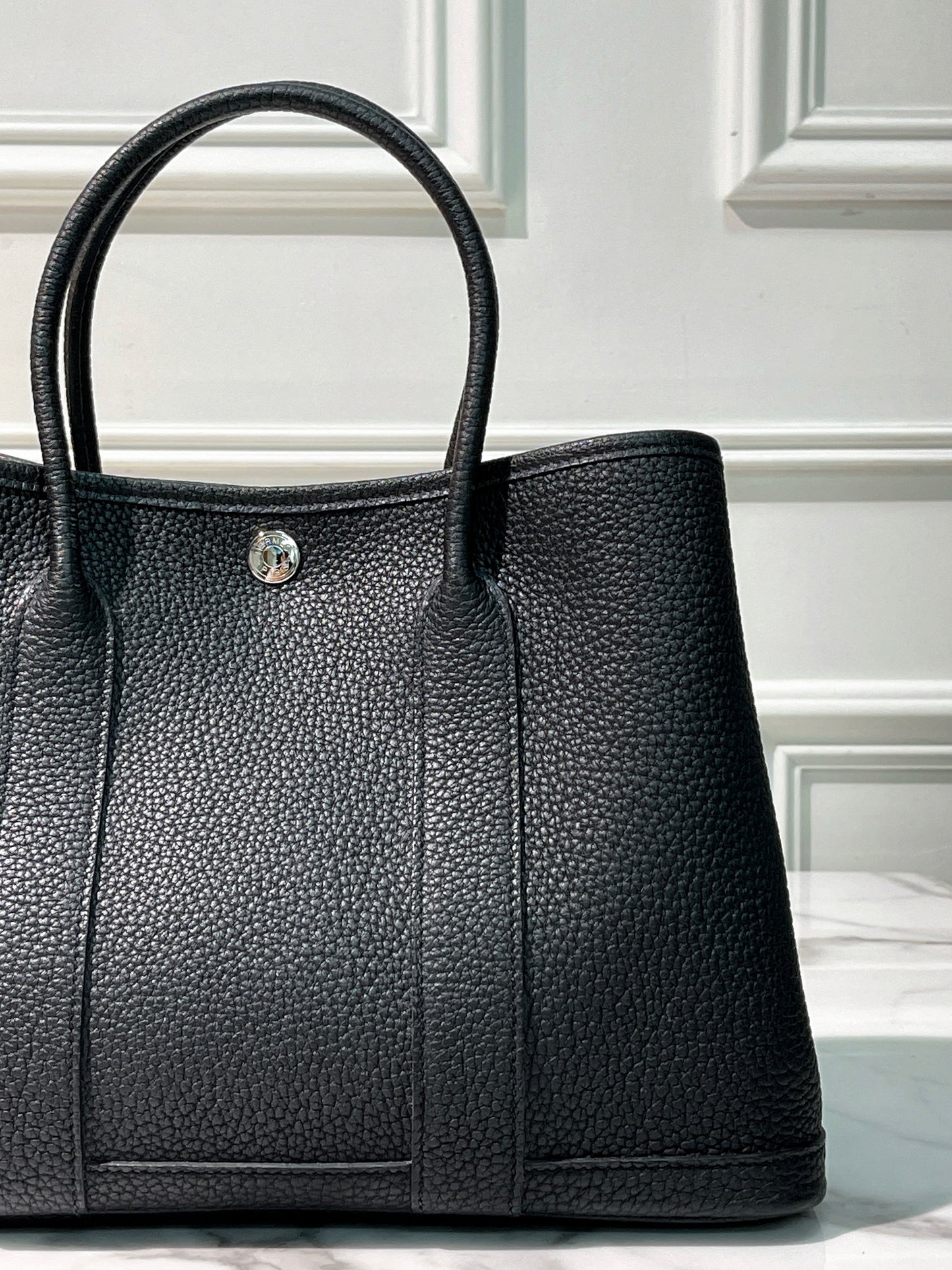 HERMES GARDEN PARTY 30, Noir/Silver