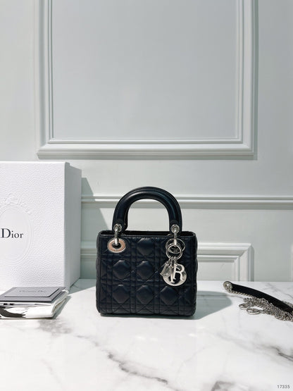 DIOR MINI LADY DIOR, Midnight Blue/Silver