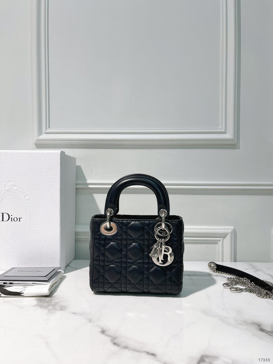 DIOR MINI LADY DIOR, Midnight Blue/Silver