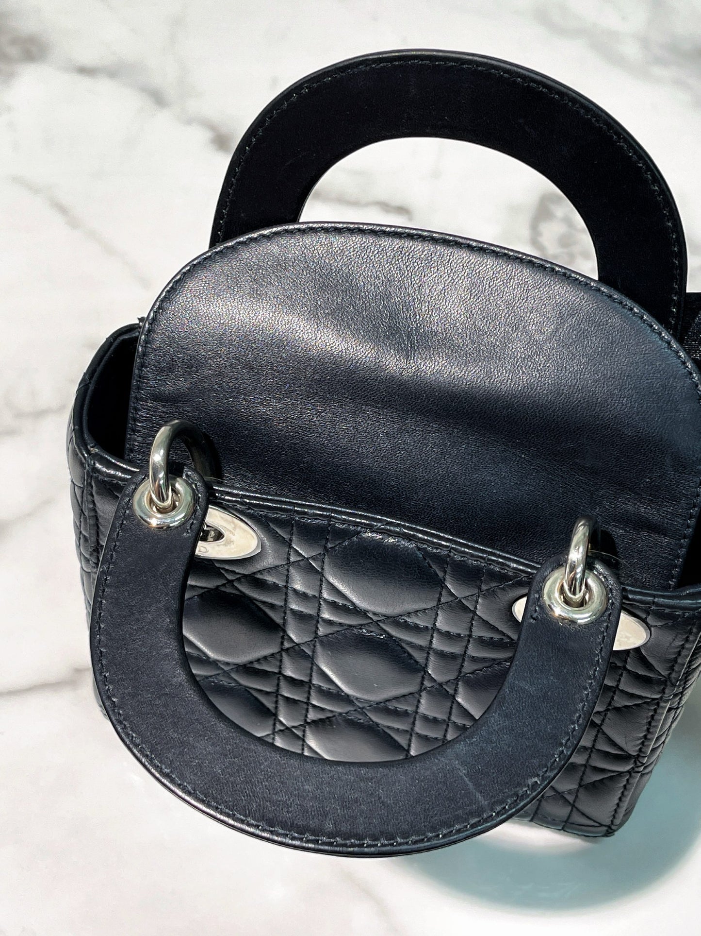 DIOR MINI LADY DIOR, Midnight Blue/Silver