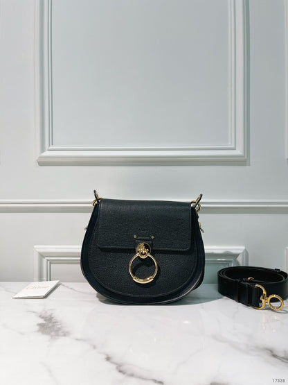 CHLOE TESS LARGE BAG, Black/Gold