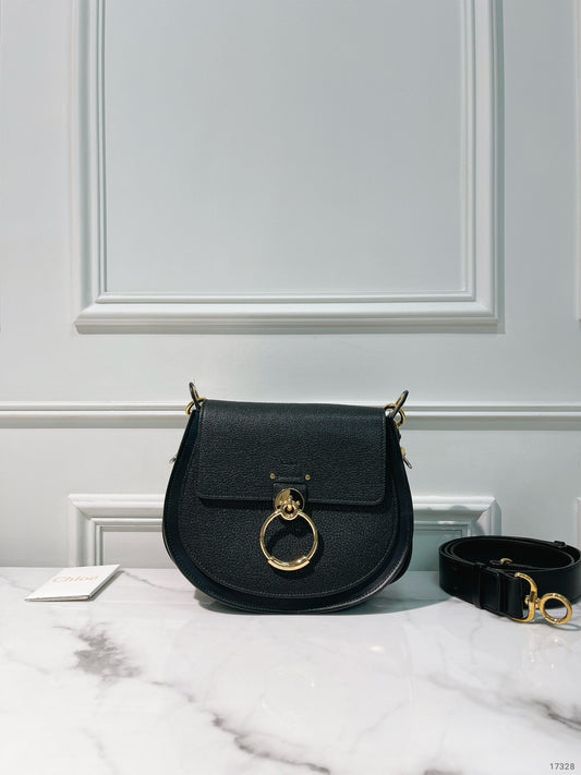 CHLOE TESS LARGE BAG, Black/Gold