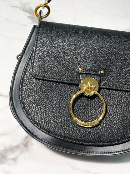 CHLOE TESS LARGE BAG, Black/Gold