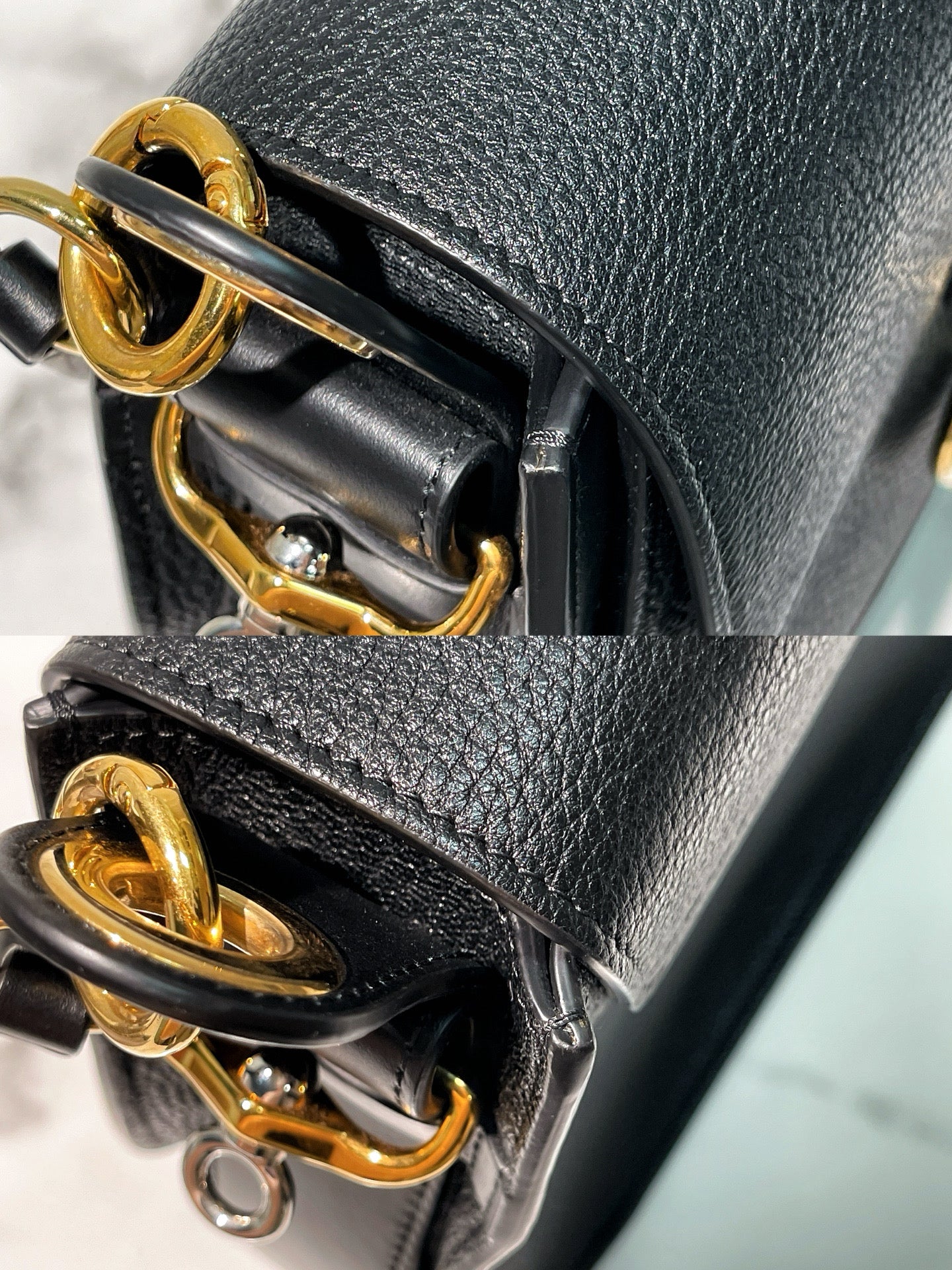 CHLOE TESS LARGE BAG, Black/Gold