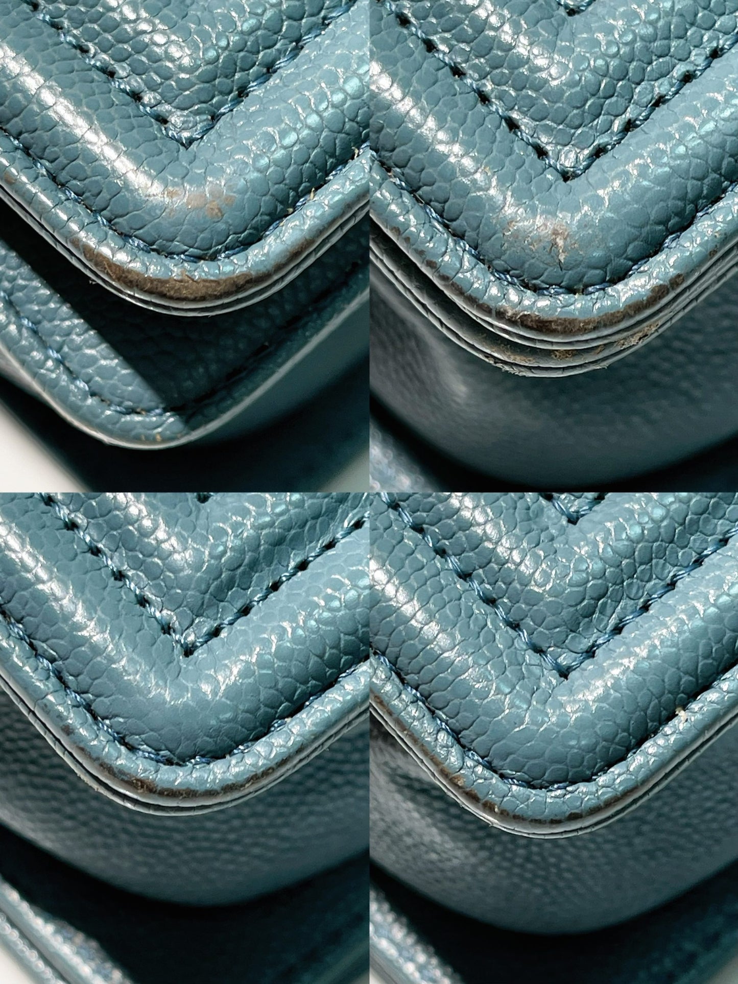 CHANEL MEDIUM BOY HANDBAG, Blue/Gold