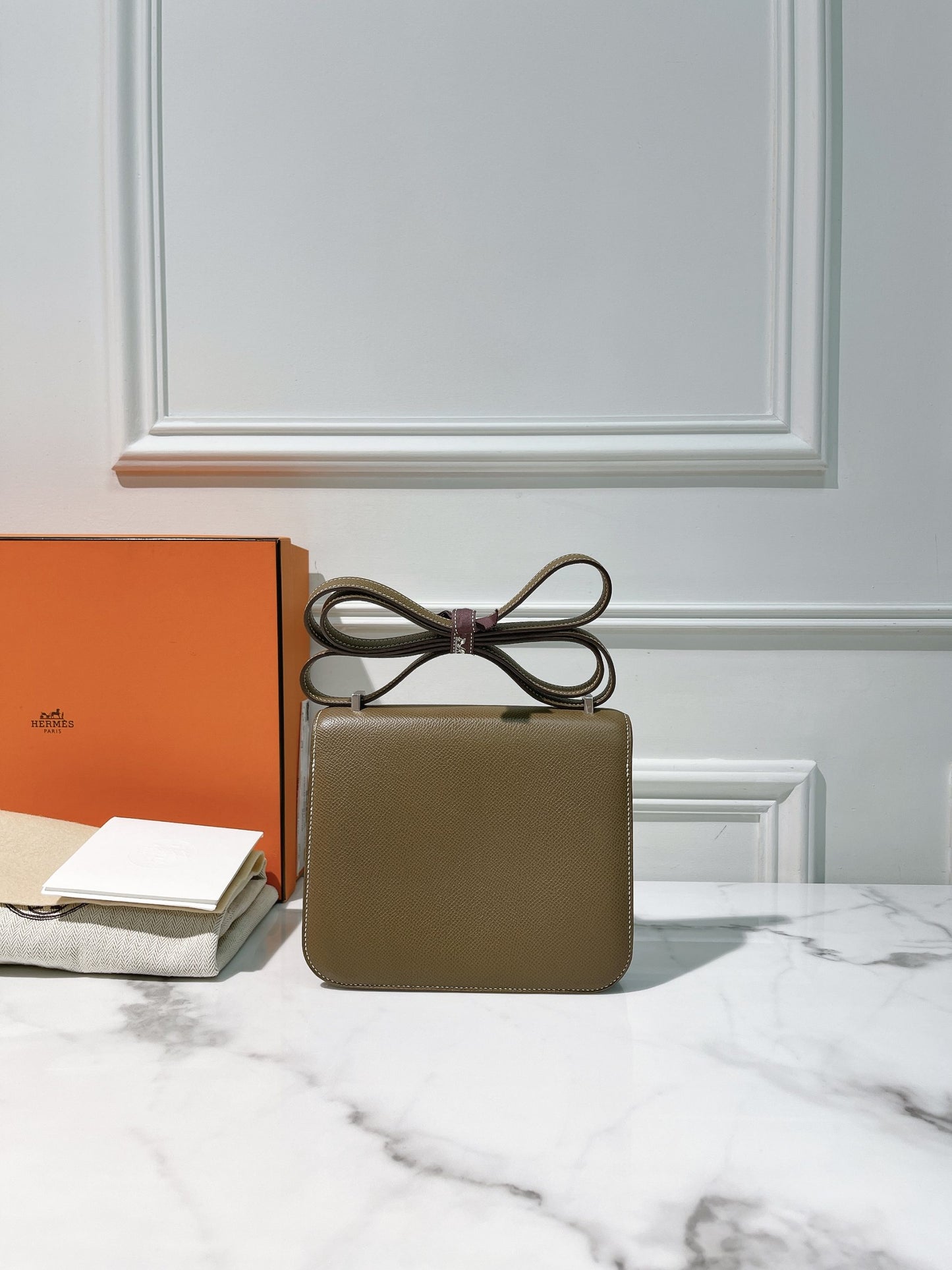 HERMES CONSTANCE MINI, Etoupe/Silver
