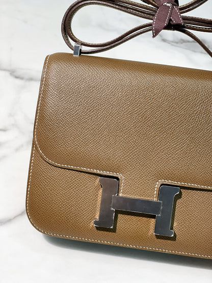 HERMES CONSTANCE MINI, Etoupe/Silver