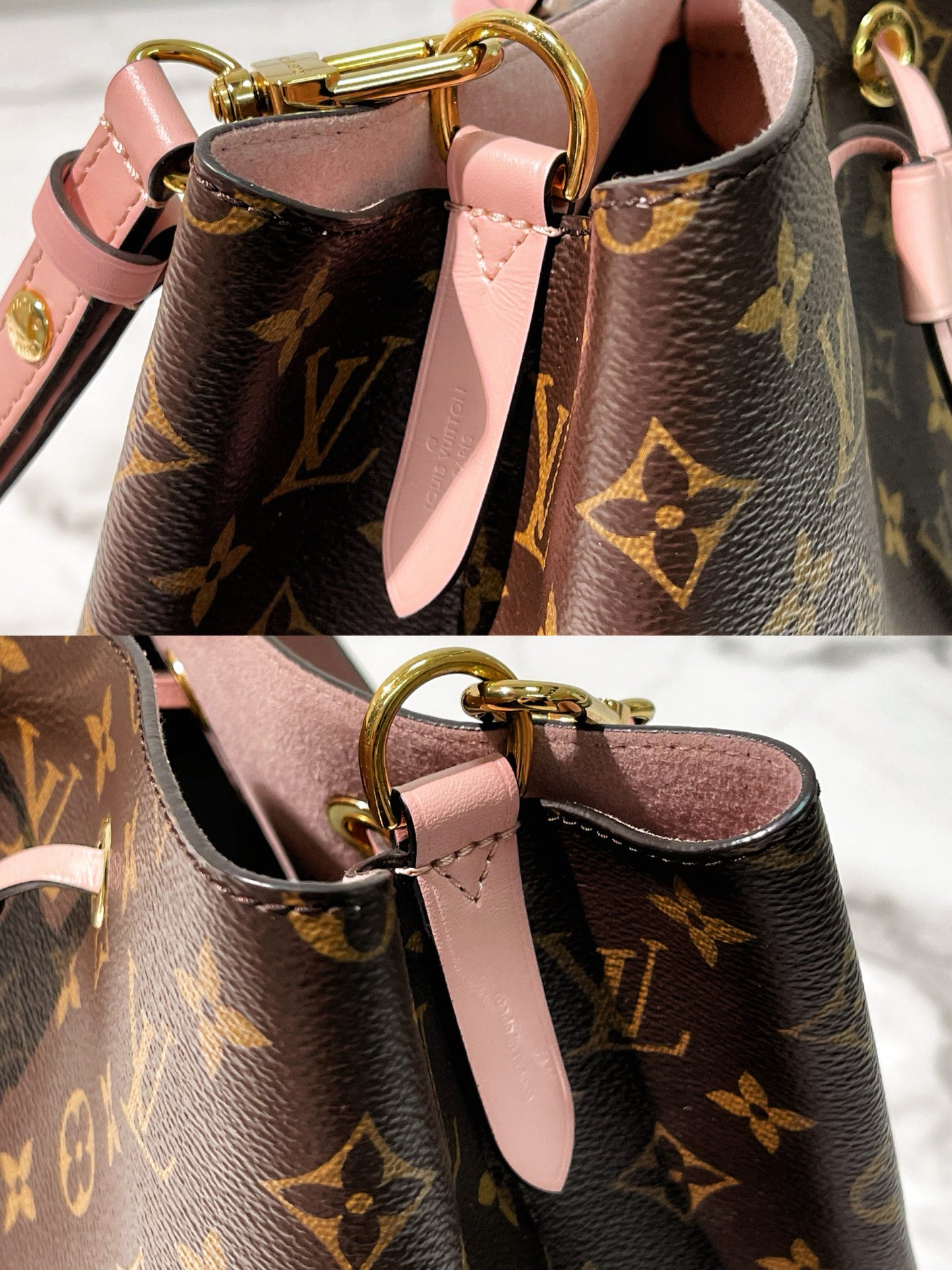 LV NEONOE, Monogram/Rose poudre