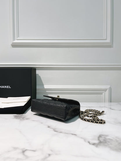CHANEL MINI COCO HANDLE, Black/Gold