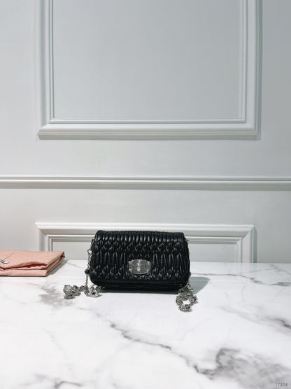 MIUMIU MATELASSE MINI BAG, Black/Silver