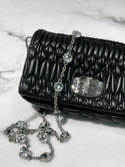 MIUMIU MATELASSE MINI BAG, Black/Silver