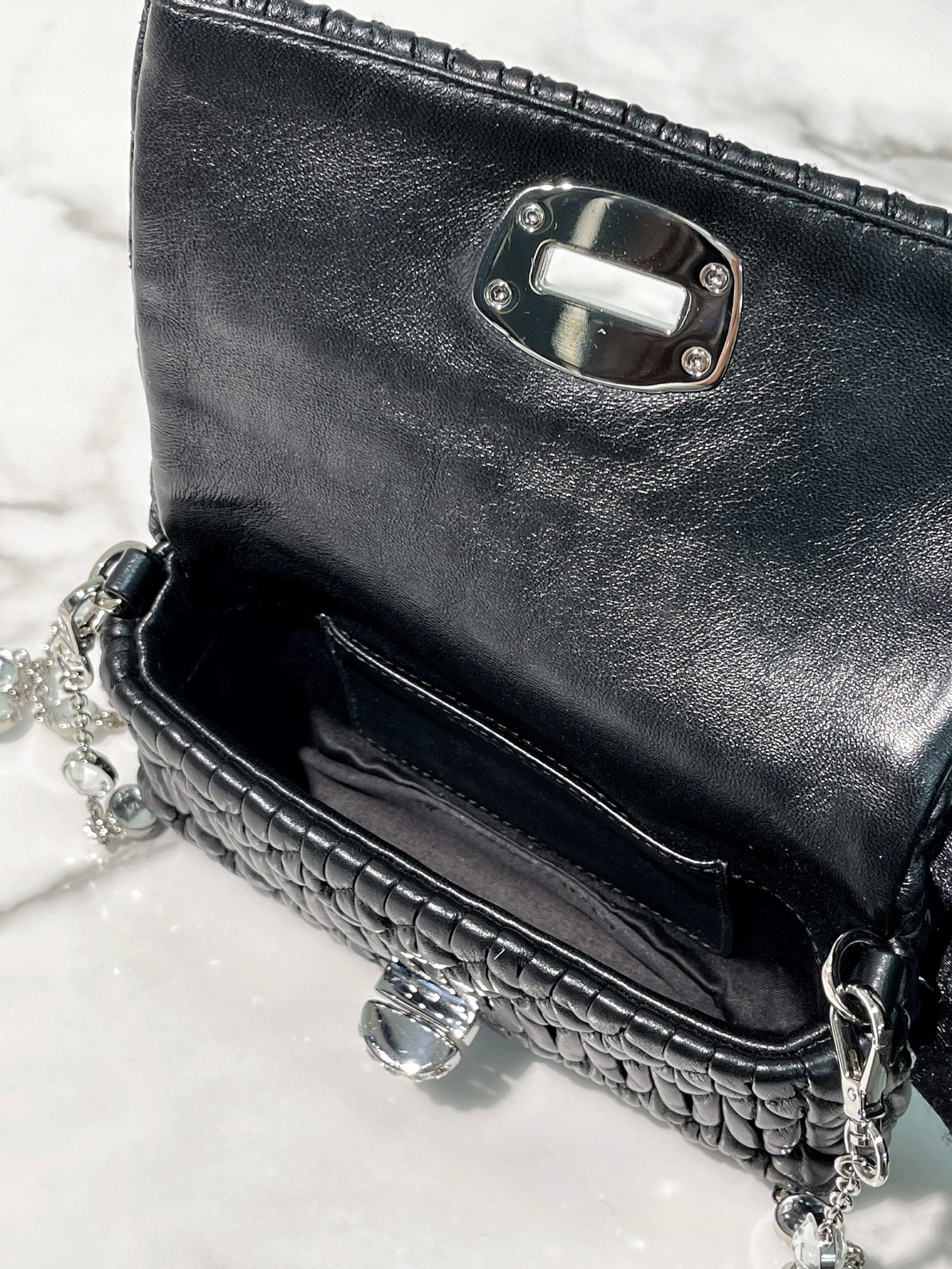 MIUMIU MATELASSE MINI BAG, Black/Silver