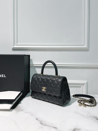 CHANEL SMALL COCO HANDLE, Black/Gold