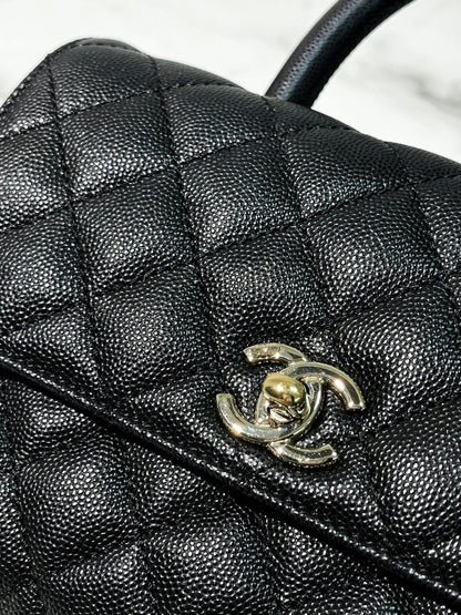 CHANEL SMALL COCO HANDLE, Black/Gold