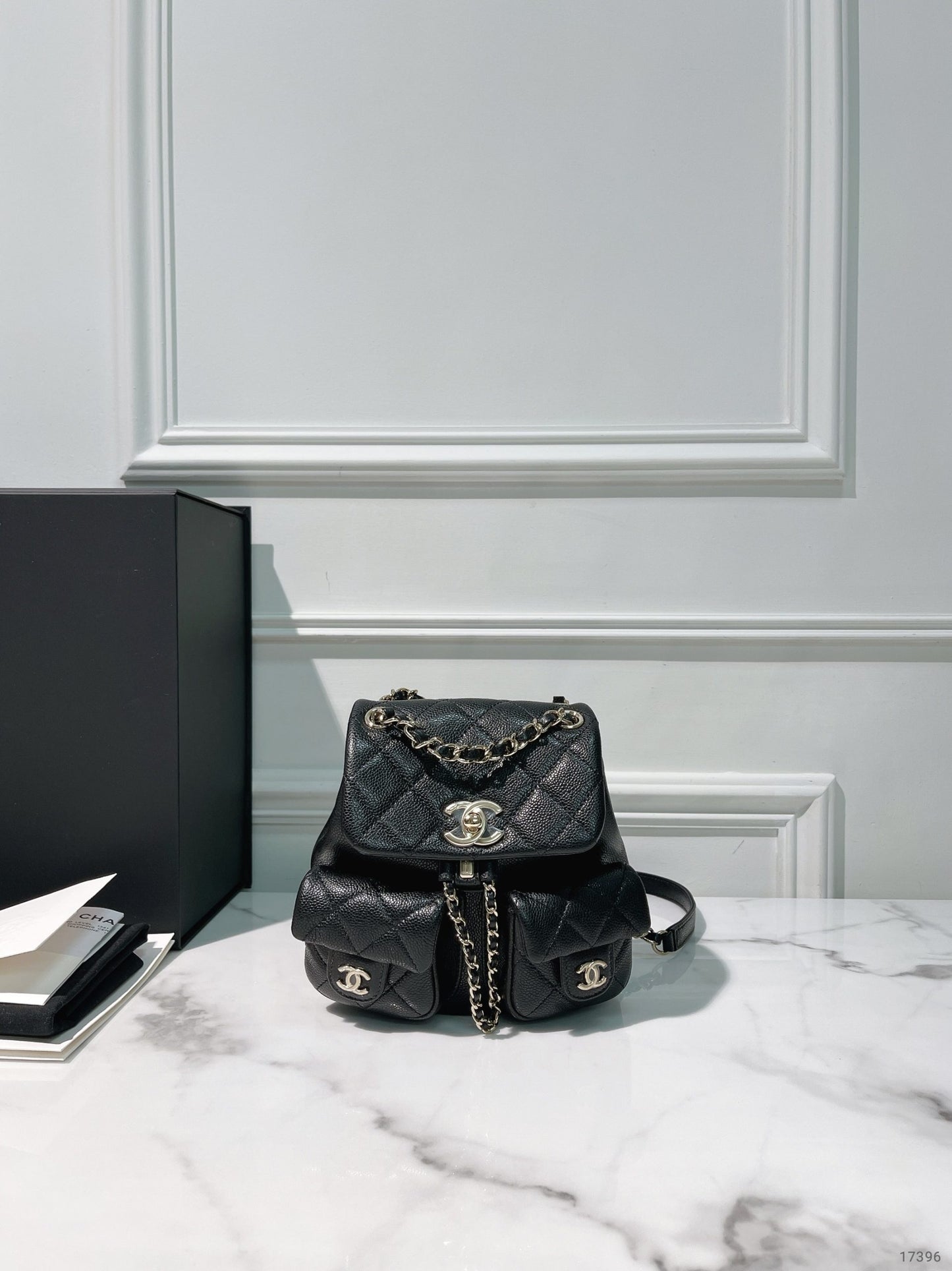 CHANEL SMALL DUMA BACKPACK, Black/Gold