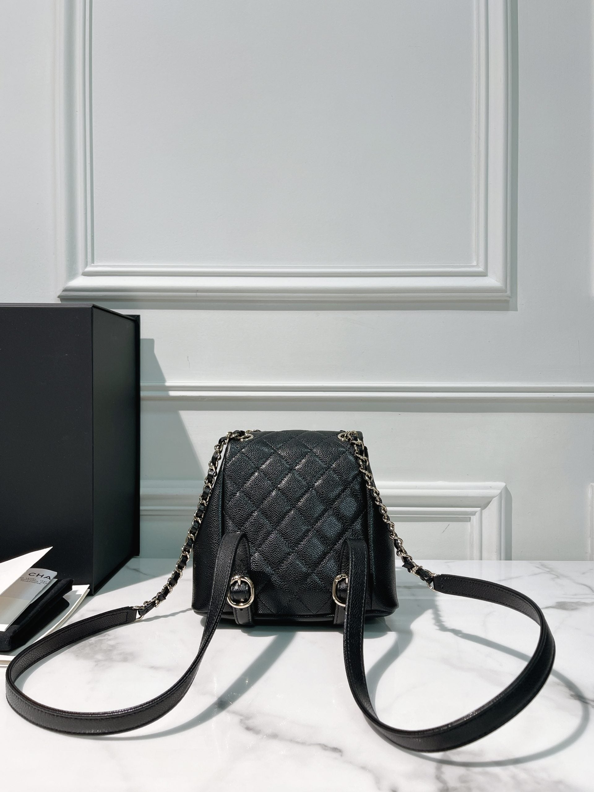 CHANEL SMALL DUMA BACKPACK, Black/Gold