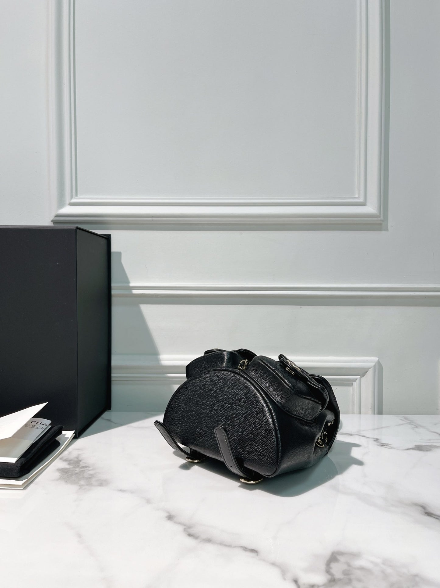 CHANEL SMALL DUMA BACKPACK, Black/Gold