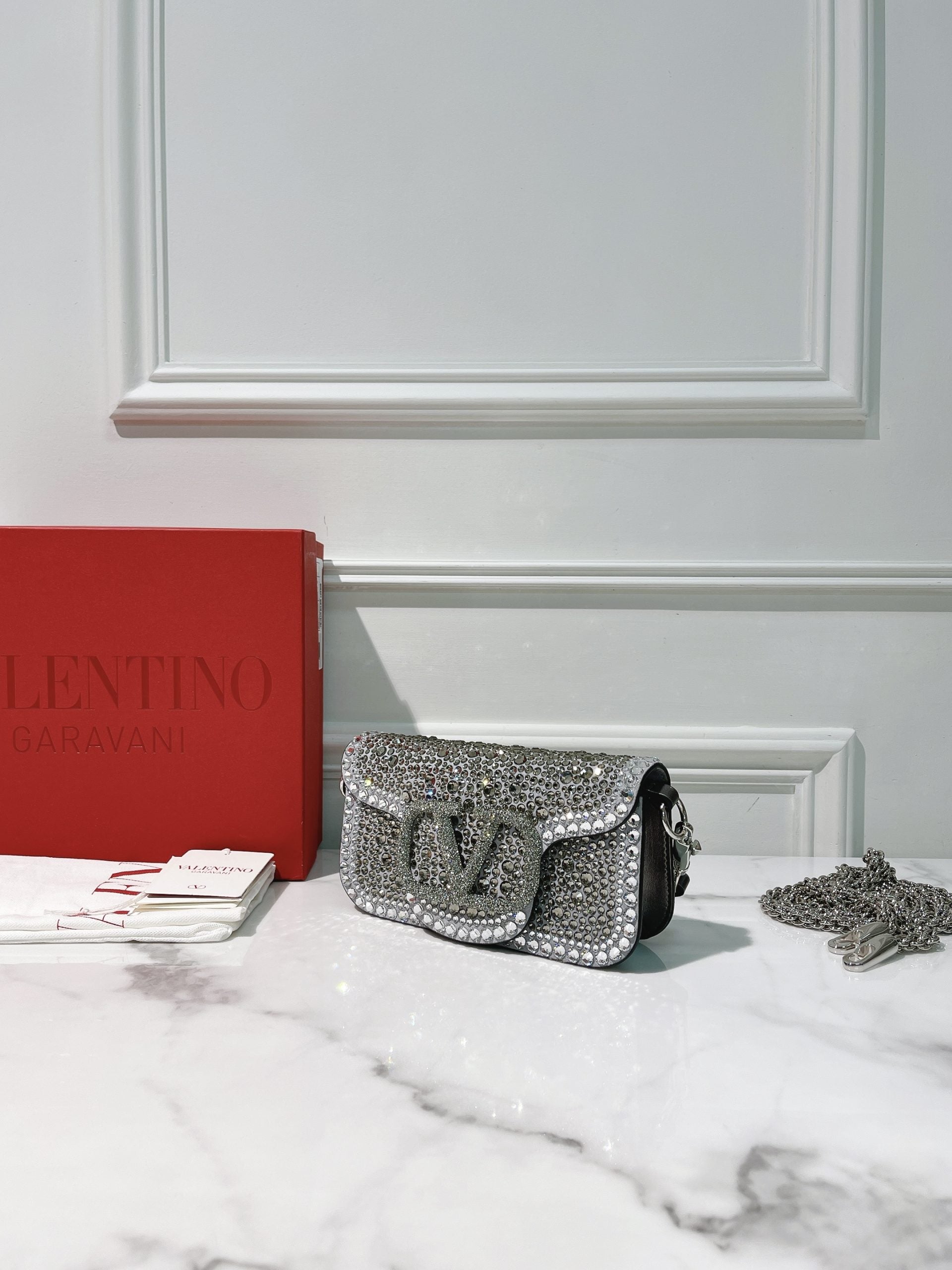 VALENTINO LOCO SMALL, Silver/Silver