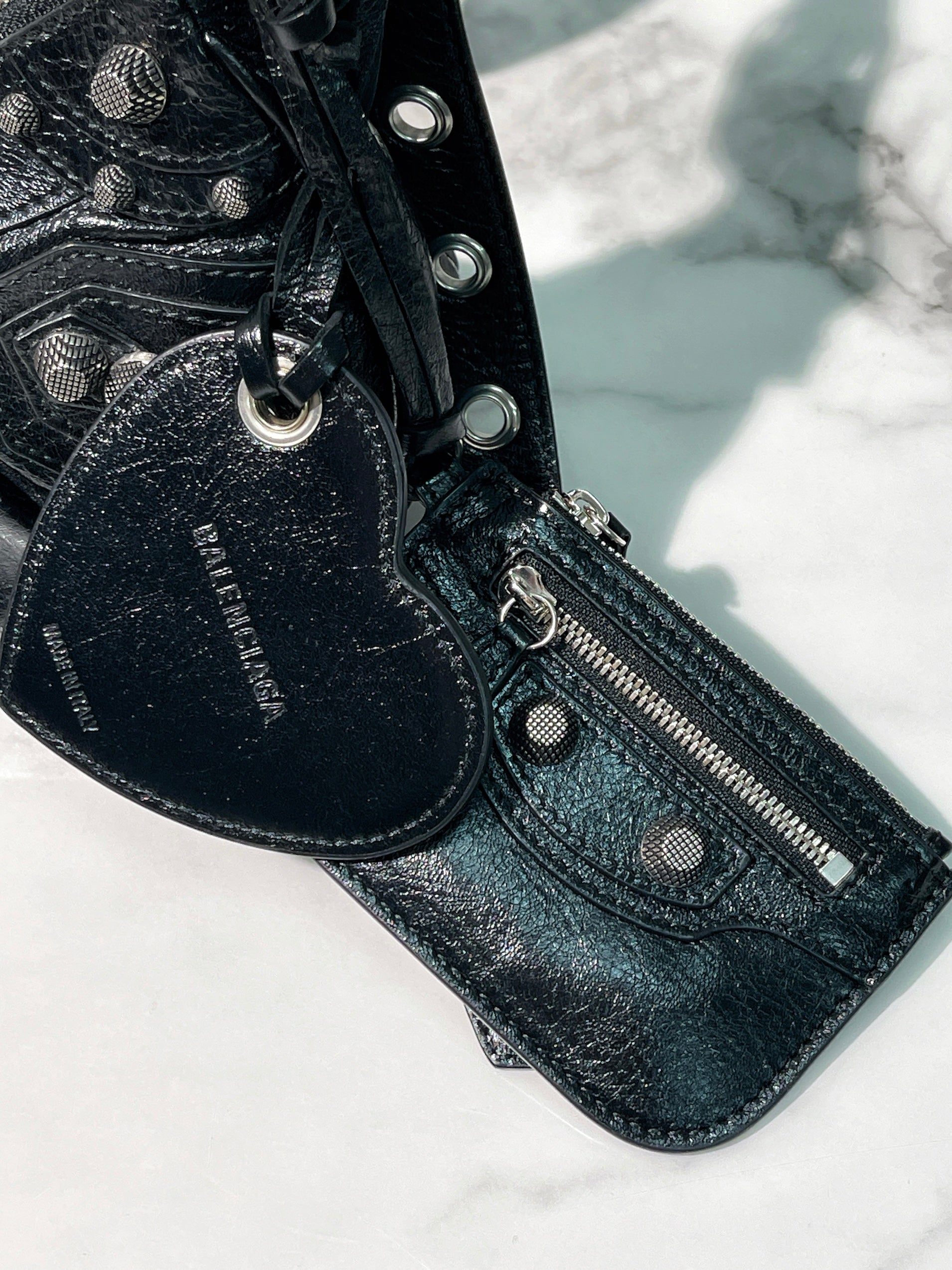 BALENCIAGA LE CAGOLE XS, Black/Silver