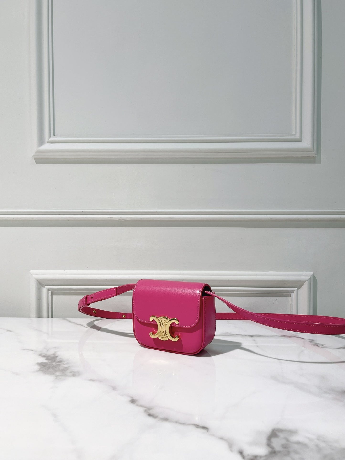 CELINE MINI CLAUDE, Pink/Gold
