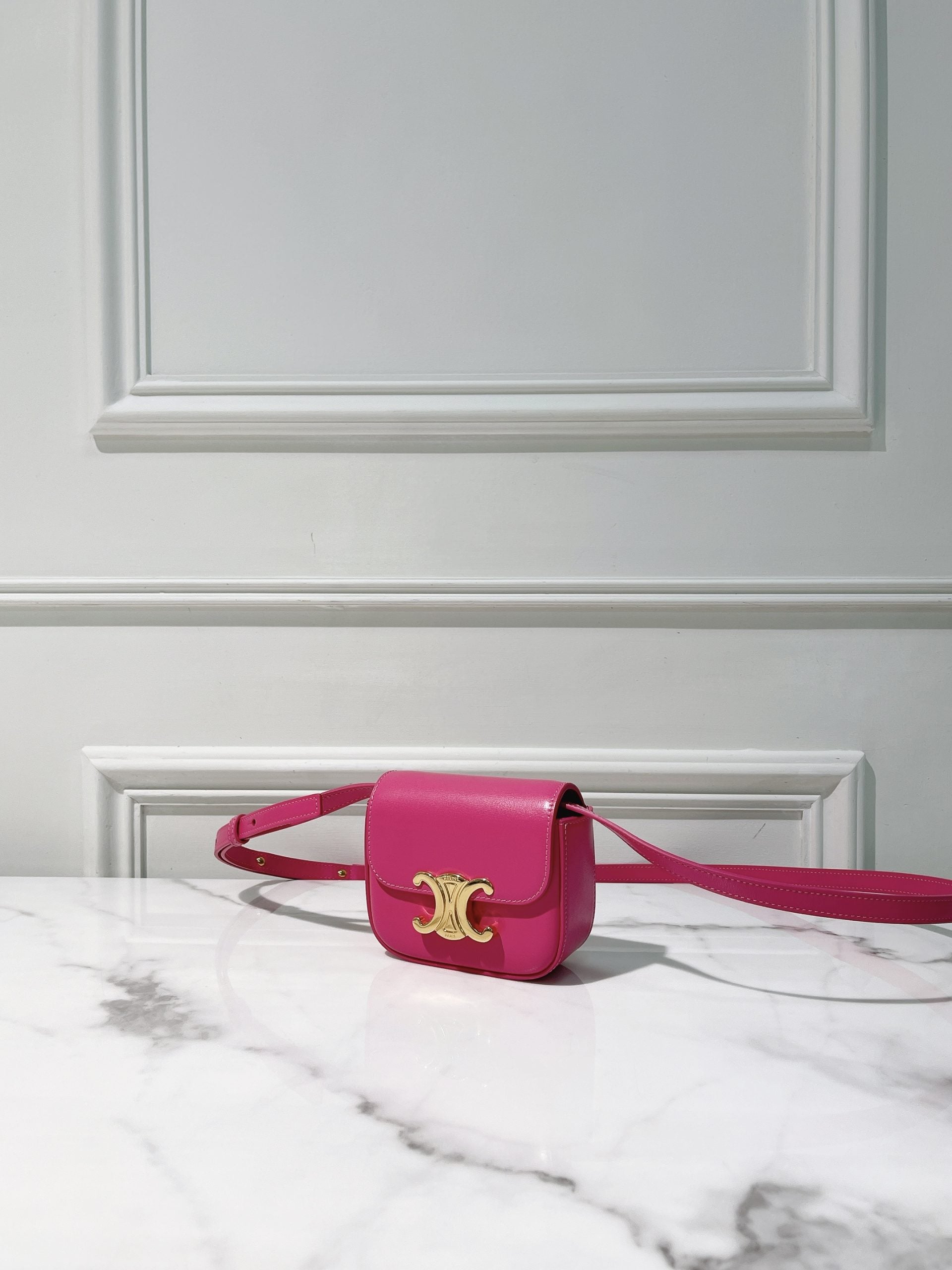 CELINE MINI CLAUDE, Pink/Gold