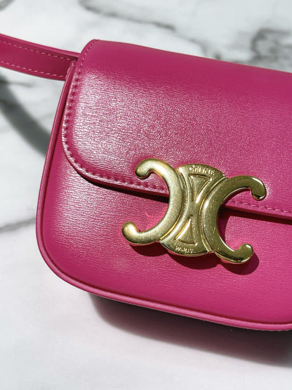 CELINE MINI CLAUDE, Pink/Gold