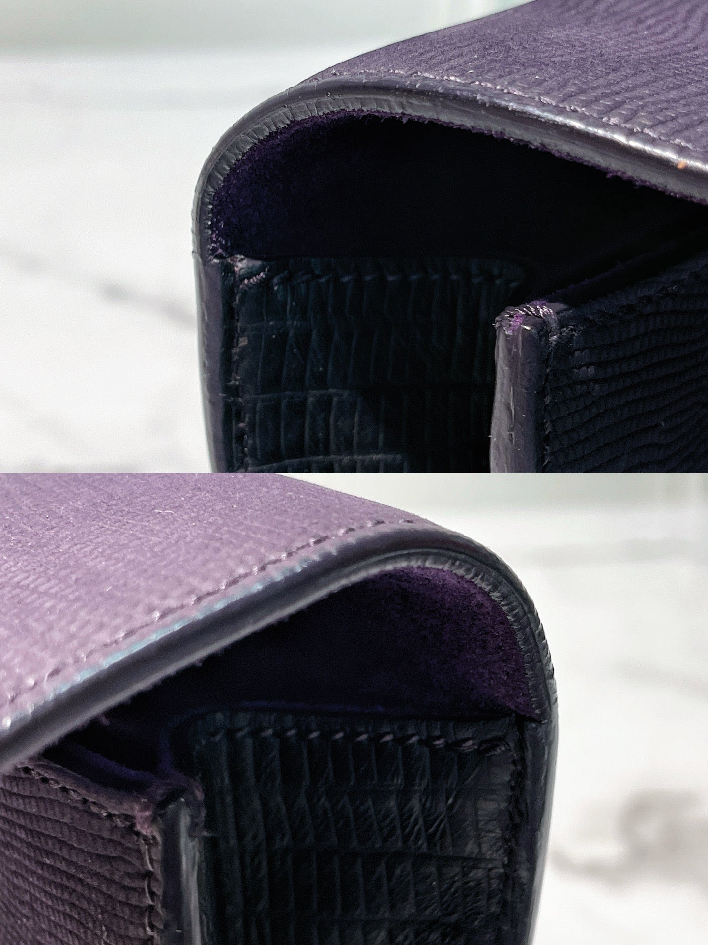 YSL HAND CLUTCH, Dark Purple/Gold