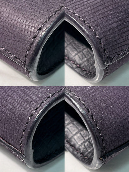 YSL HAND CLUTCH, Dark Purple/Gold