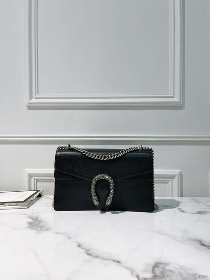 GUCCI SMALL DIONYSUS SHOULDER BAG, Black/Silver