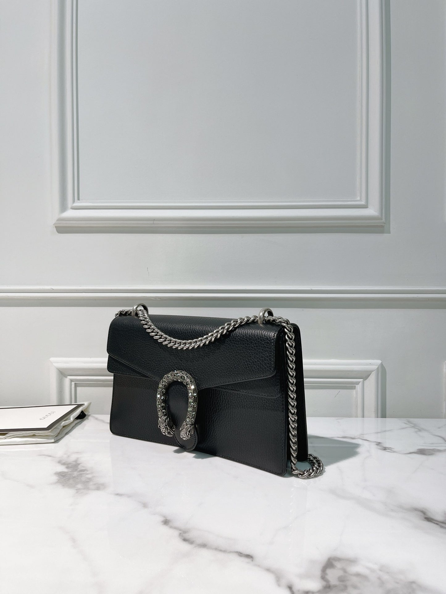 GUCCI SMALL DIONYSUS SHOULDER BAG, Black/Silver