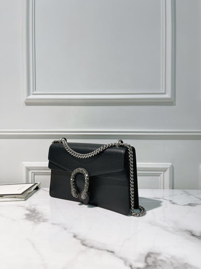 GUCCI SMALL DIONYSUS SHOULDER BAG, Black/Silver
