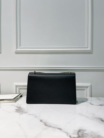 GUCCI SMALL DIONYSUS SHOULDER BAG, Black/Silver