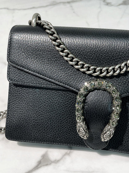 GUCCI SMALL DIONYSUS SHOULDER BAG, Black/Silver