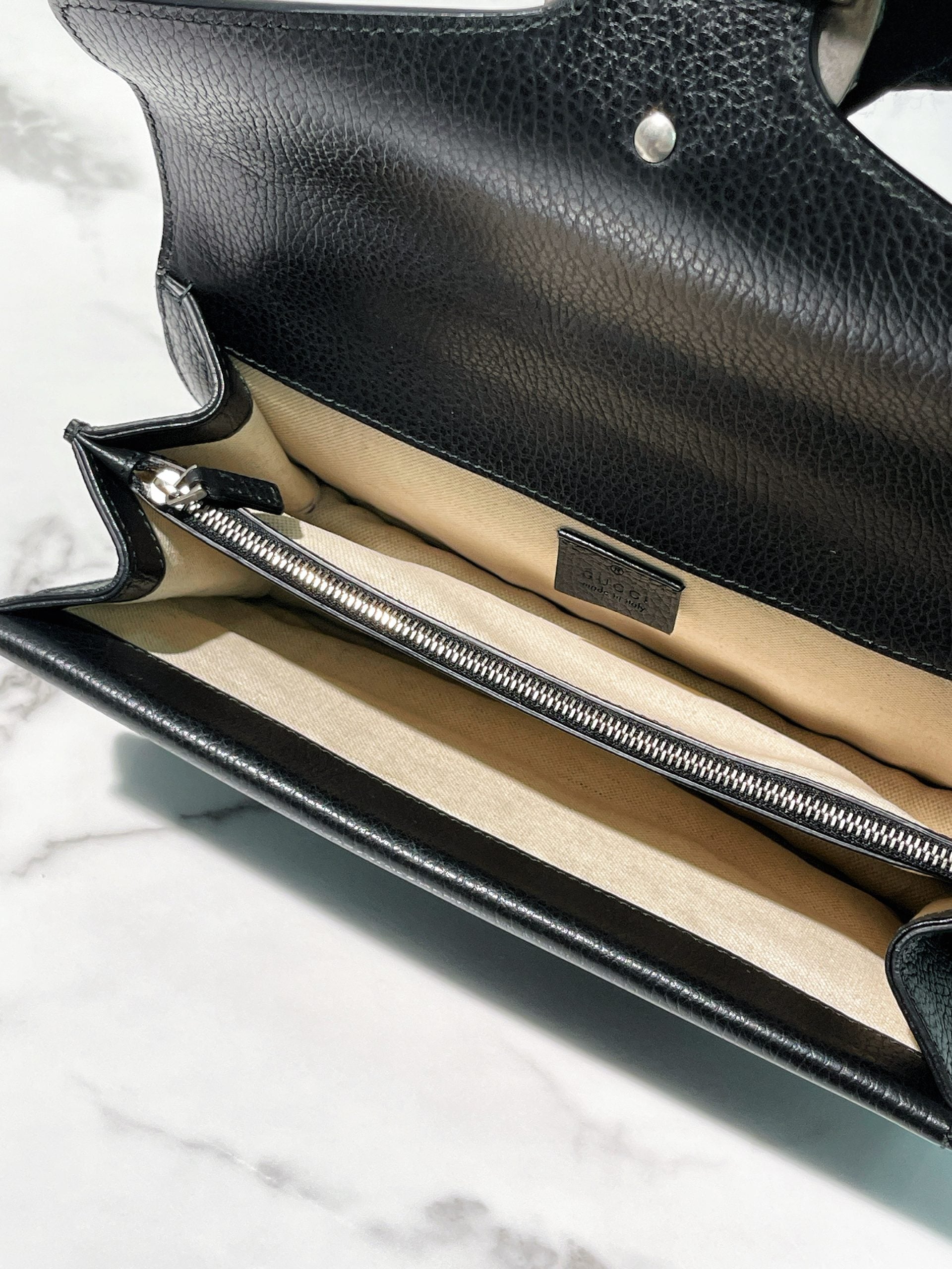 GUCCI SMALL DIONYSUS SHOULDER BAG, Black/Silver