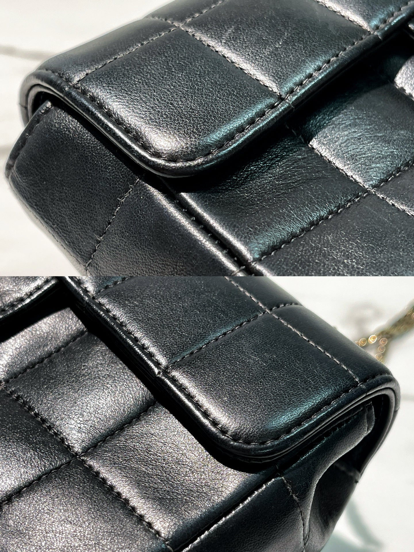 CHANEL MINI CHOCOLATE BAR FLAP BAG, Black/Gold