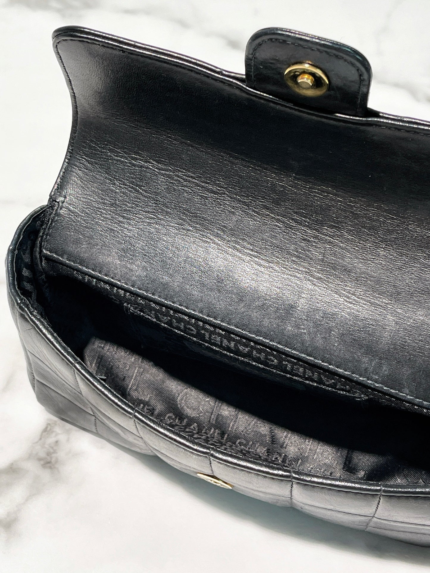 CHANEL MINI CHOCOLATE BAR FLAP BAG, Black/Gold