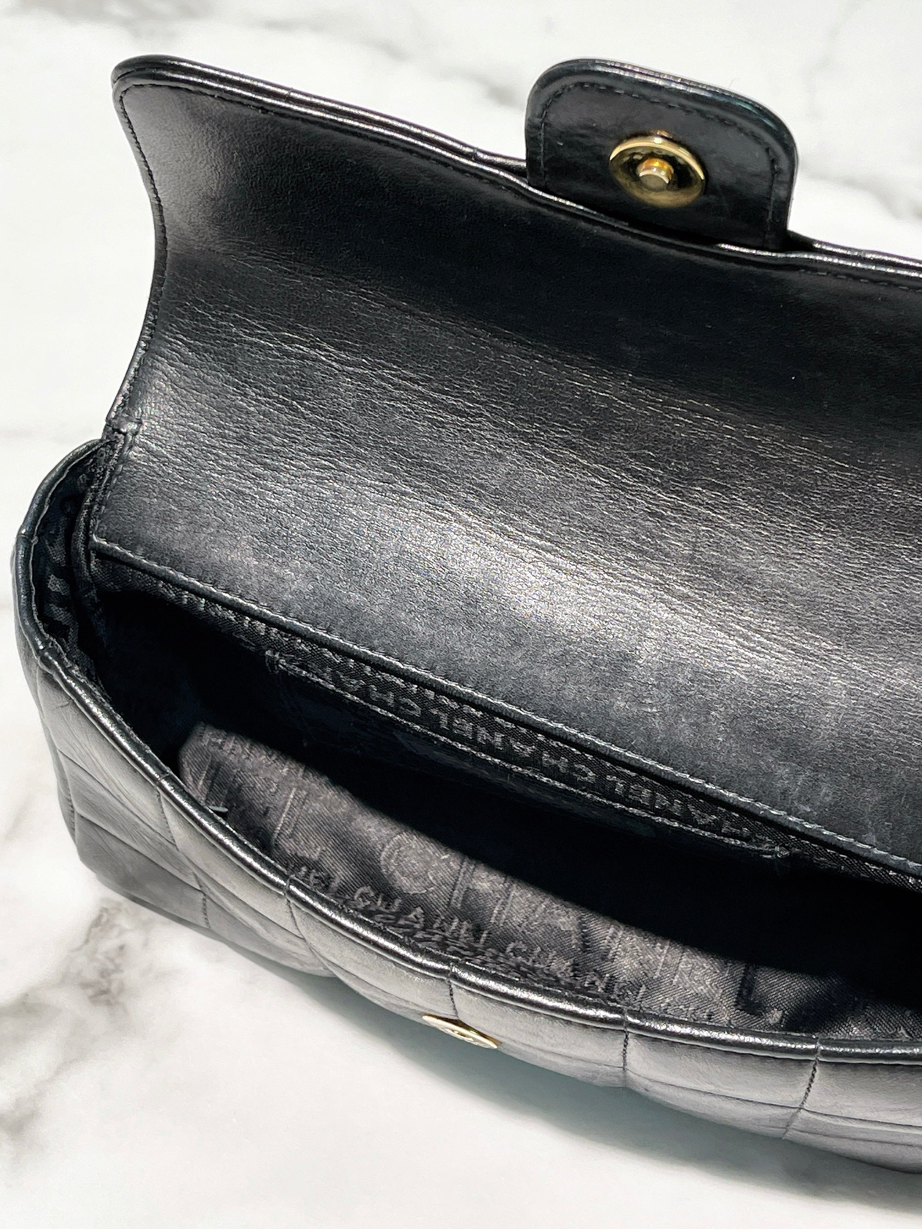 CHANEL MINI CHOCOLATE BAR FLAP BAG, Black/Gold