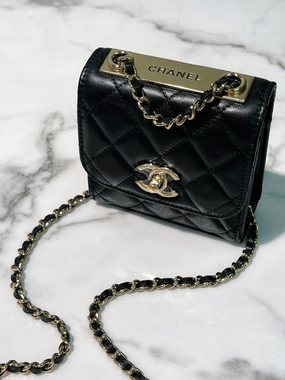 CHANEL MINI TRENDY CC WOC, Black/Gold