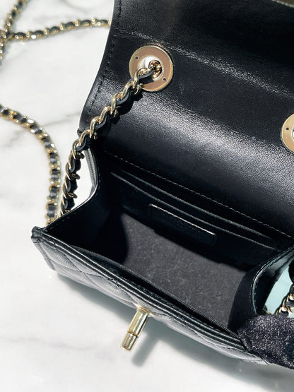 CHANEL MINI TRENDY CC WOC, Black/Gold