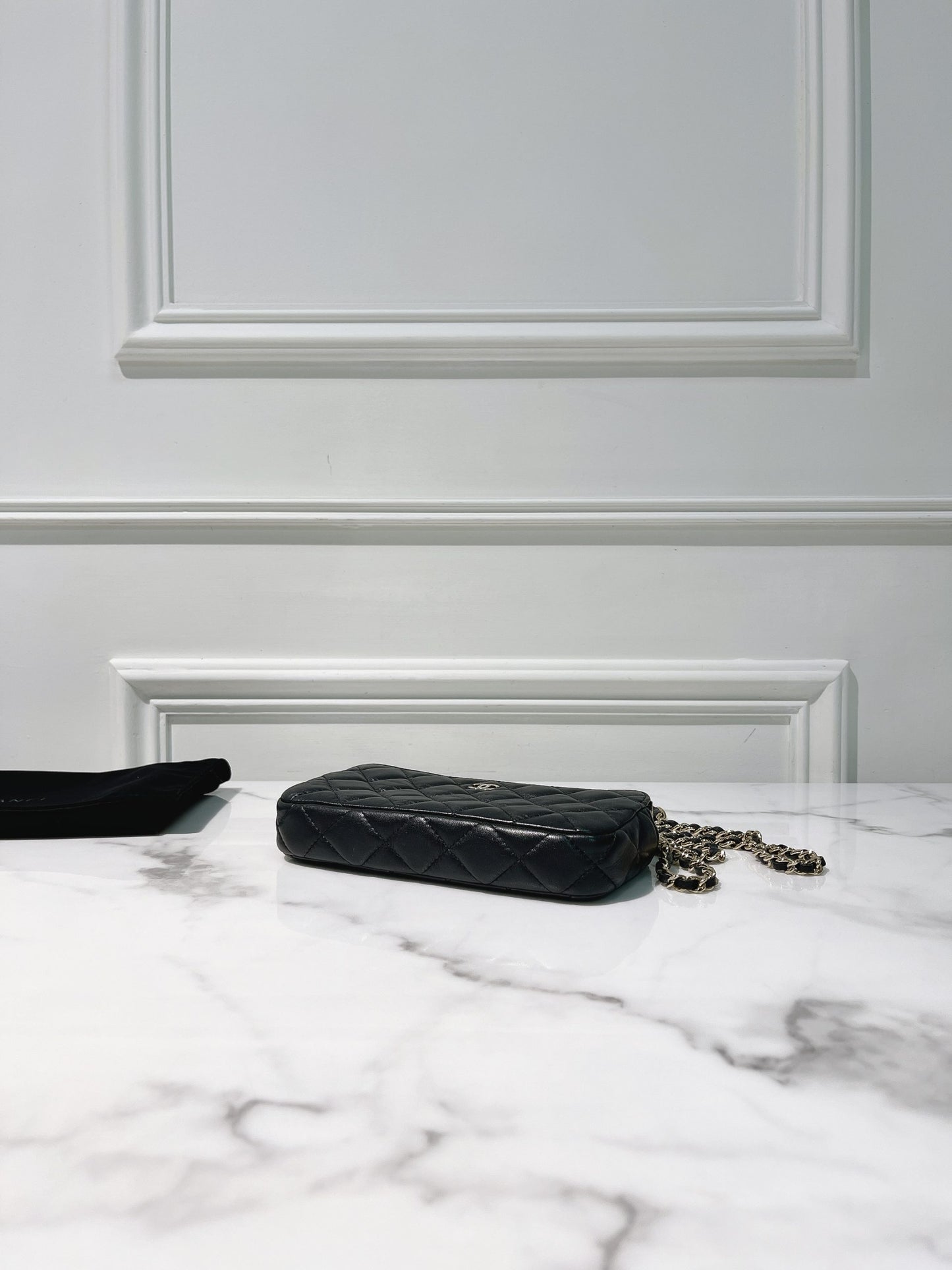 CHANEL DOUBLE ZIP BAG, Black/Gold