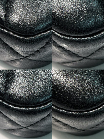 CHANEL DOUBLE ZIP BAG, Black/Gold