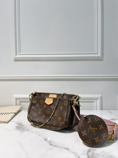 LV MULTI POCHETTE ACCESSOIRES, Monogram/Rose Clair