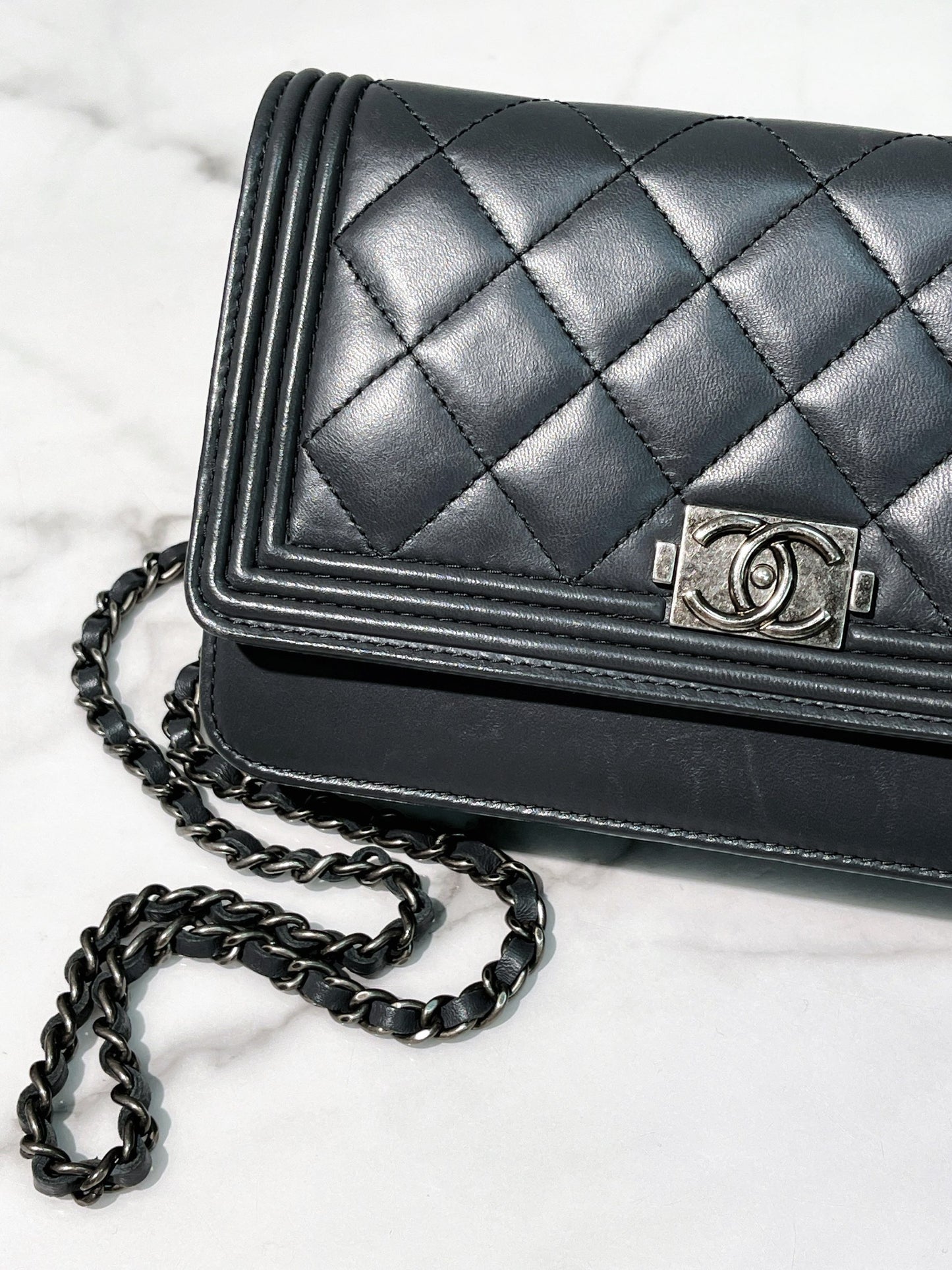 CHANEL WOC, Grey/Silver