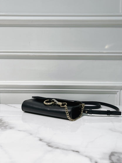 CHLOE MINI FAYE BAG, Black/Gold