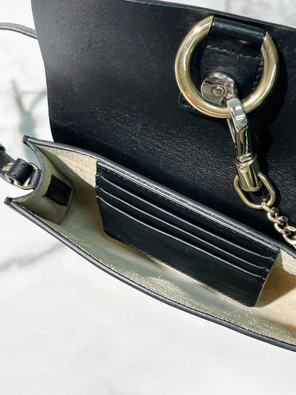 CHLOE MINI FAYE BAG, Black/Gold