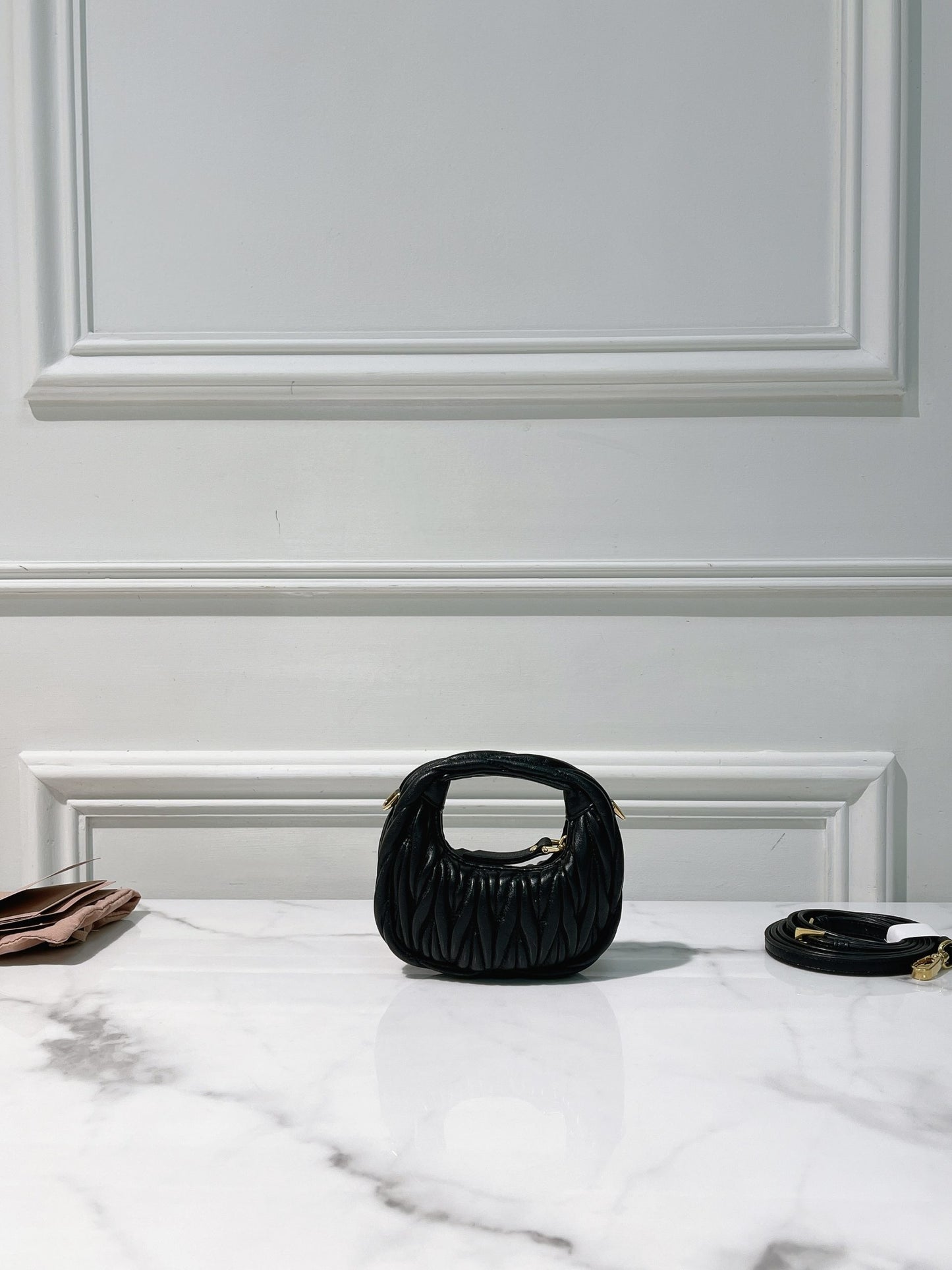 MIUMIU MICRO WANDER, Black/Gold