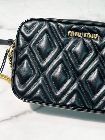 MIUMIU CAMERA BAG, Black/Gold